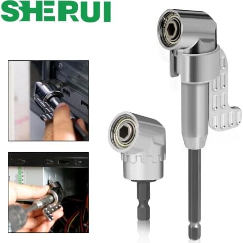 105 Degrees 1/4" Electric Hex Drill Bit Adjustable Hex Bit Angle Driver Screwdriver Socket Holder Adaptor tools