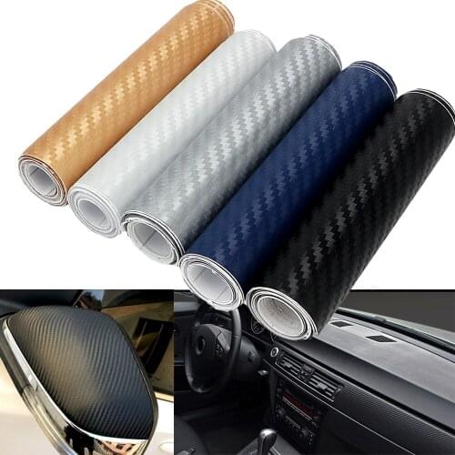 6 Colors 10cm x 127cm 3D Tint Vinyl Film Car Sticker DIY Carbon Fiber Decal Wrap Roll Adhesive Car Styling for Interior Exterior
