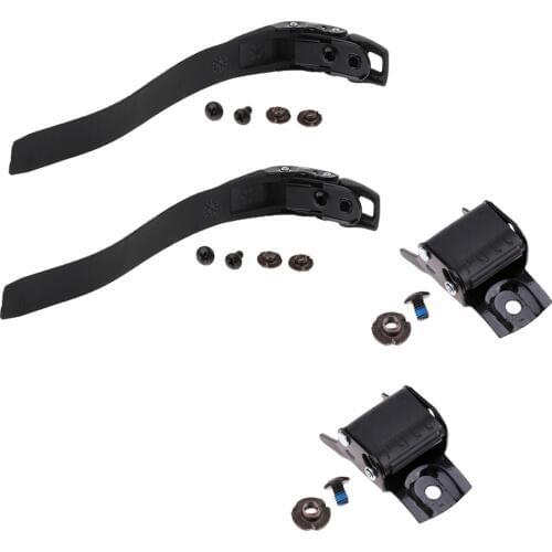 2 Set of Replacement Sturdy Inline Roller Skating Skate Shoes Energy Strap with Screws Nuts + Buckle Black
