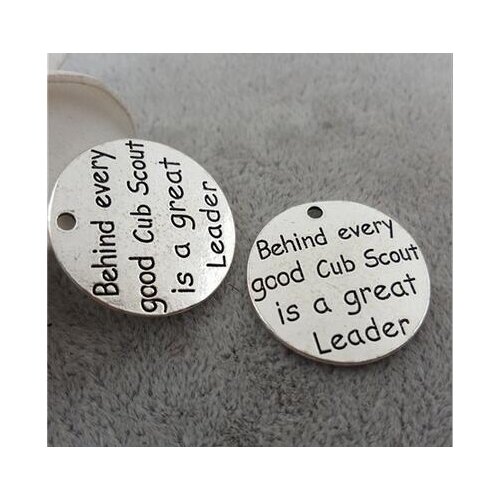High Quality 20 Pieces/Lot Diameter 22mm Fine Letter Printed Cub Scout&Leader Round Disc Charms Pendents For Army