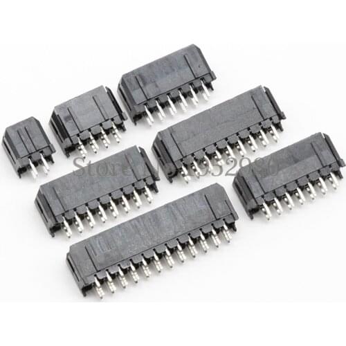 50PCS 5557 Pin Header 3.0mm Connector 2/4/6/8/10/12/14/16/18/20/22/24P Straight Pin 180 Degree Black PCB Wire Soldered