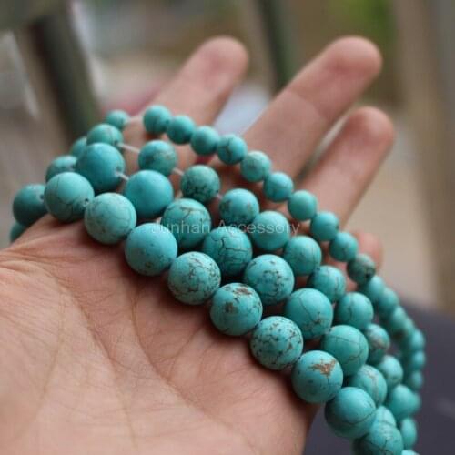 6mm 8mm 10mm Natural Blue StoneBeads Round Loose beads 1 string about 40cm wholesale