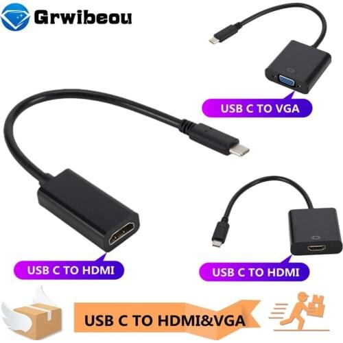 USB C to HDMI Adapter 4K 30Hz Cable Type C TO HDMI VGA for MacBook Samsung Galaxy S10 Huawei Mate P20 Pro USB-C HDMI Adapter