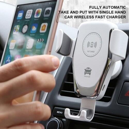 15W Car Wireless Charger Qi Fast Charging Phone Holder Car Air Vent Mount Clip Mount Chargers For Iphone Xiaomi Samsung Huawei