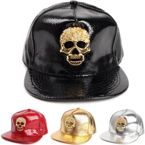 Hot Sale Crocodile Pattern PU Leather Baseball Cap For Mens and Womens Casquette Skull Flat Brim Hip-Hop Caps