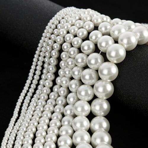 Many Sizes Pearl Ivory Color Imitation Glass Pearls Beads DIY for Necklace Handmade Party Home Wedding decoration B36