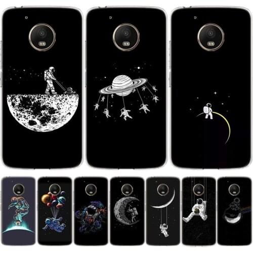 Space Moon Astronaut Phone Case For Moto Motorola G7 G8 G9 Power E6 G6 G5S E5 G5 E4 G4 EU Plus Play One Action Cover