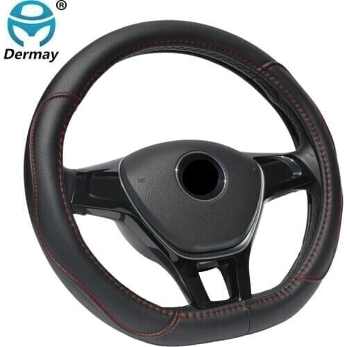 Car Steering Wheel Cover For Volkswagen VW Jetta / Tiguan / Caddy IV 2015 2016 2017 2018 2019 2020 2021 D Shape Steering Wheel