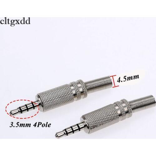 Cltgxdd Metal Stereo 4 Pole 3.5mm Male Repair Headphone Jack Plug Audio Soldering Adapter