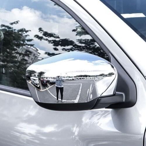 For Nissan NAVARA 2017-2020 ABS Chrome Rear View Mirror Cover RearView Mirrors Frame Decorative Trims Car Moulding Accessories