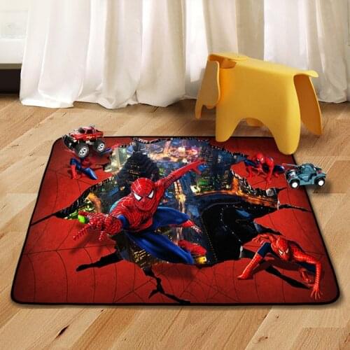 Disney Spider-Man Iron Man Rug Captain America Baby Crawling Mat Kids Children Game Rug Living Room Bedroom Floor Mat Decor Home
