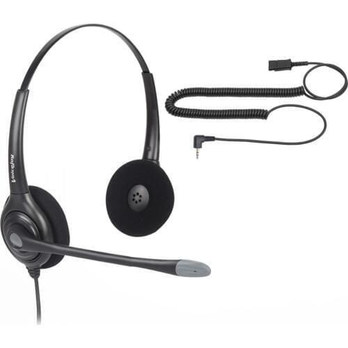 2.5mm plug Headset with Mic for Cisco Linksys Spa Polycom Grandstream Zultys Gigaset Office phones and Cordless Phones