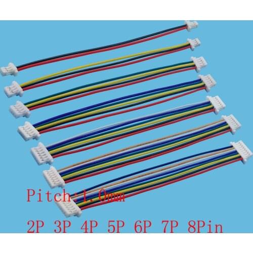 10Pcs JST SH 1.0mm Wire Cable Connector SH Pitch 1.0 Female to Female Jack Double Plug Wire Cable Connector 28AWG Length 10CM