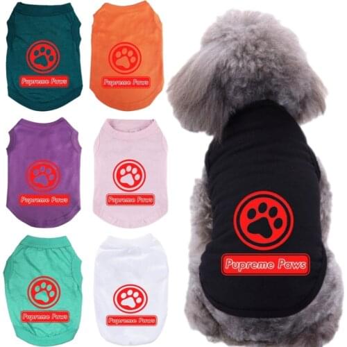 Dog summer clothes pet vest dog Cotton Printed Pets t shirt Sweatshirt Clothes for Small Dogs pug french bulldog Costume