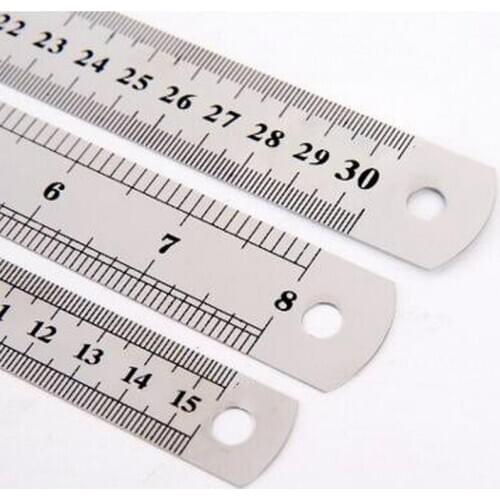 15 20 30cm Stainless Steel Straight Ruler Double Side Scale Measuring Ruler Tool for Teachers Students Stationery Sewing Fathers