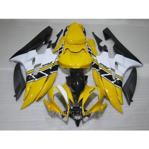Injection mold free customize fairing kit For Yamaha R6 06 07 yellow white black bodywork fairings set YZF 2006 2007 YT09