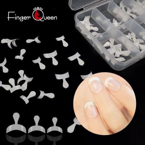 Fingerqueen Semi-posted Dovetail Fake Nails French Short Fake Nails Acrylic Tips 10 Size False Nail 100PCS / Box