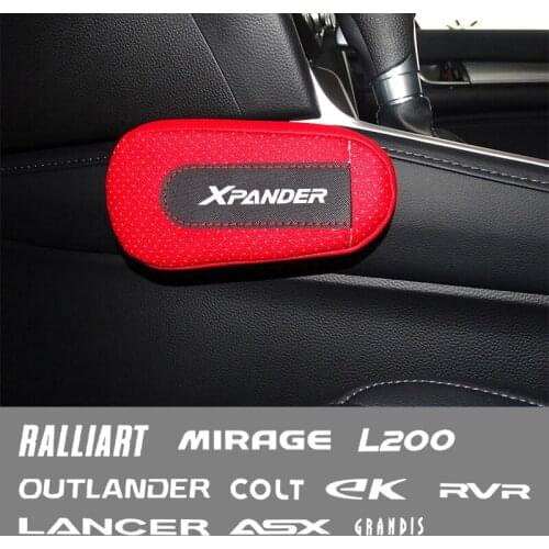 Car soft leather leg pads knee pads seat support Accessories For Mitsubishi MIRAGE Lancer ASX Ralliart Competition