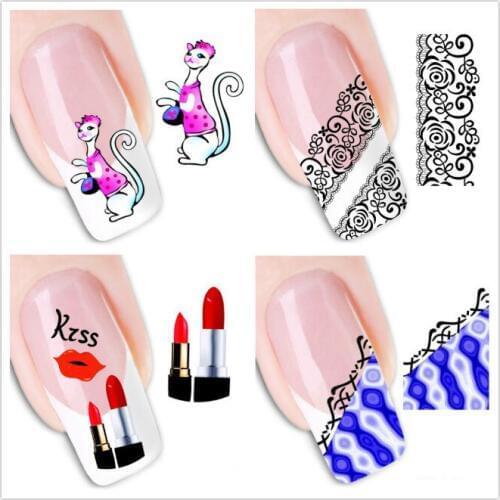 Wholesale Nail Art Tattoos Water Transfer Nail Beauty Sticker Foil Nail Art Decals Decoration 500packs/lot free EMS/DHL shipping