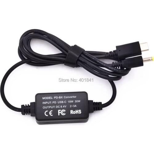 USB C PD convertor with 4.0*1.7mm connector 18W 30W work with power bank fit for Nikon EP5A EP5B (ENEL14 ENEL15 dummy battery)