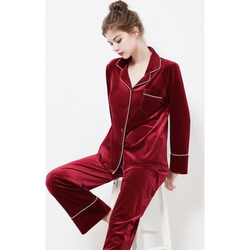 Women Winter Pajamas Thick Warm Velvet Homewear Lounge Wear Pajamas Home Pants Warm Home Clothes Suit 2 Piece Sexy Pajamas Set