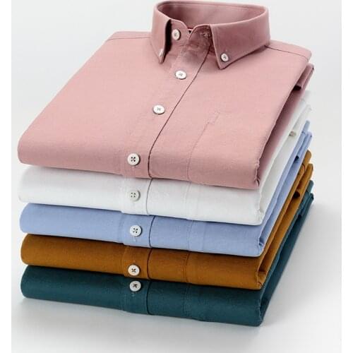 Oxford Spinning Pure Cotton Longsleeve Shirt for Men White Shirt Slim Fit Shirt Men Plaid Shirt Mens Fashion Clothing Trends