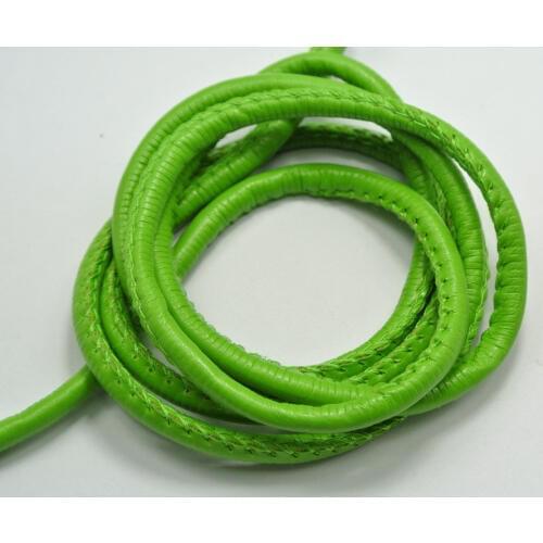 32.8 Feet Green Stitched Round Soft Synthetic Leather String Jewelry Cord 5mm