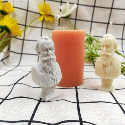 Brahms Plaster Portrait Resin Silicone Candle Mold Aromatherapy Candle DIY Material for 3D Mould