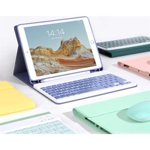 Wireless Keyboard Mouse with Case for iPad 10.2 7th 8th Air 2 1 5th 6th Pro 10.5 Air 3 Silicone Case for iPad Pro 11 Air 4 Funda