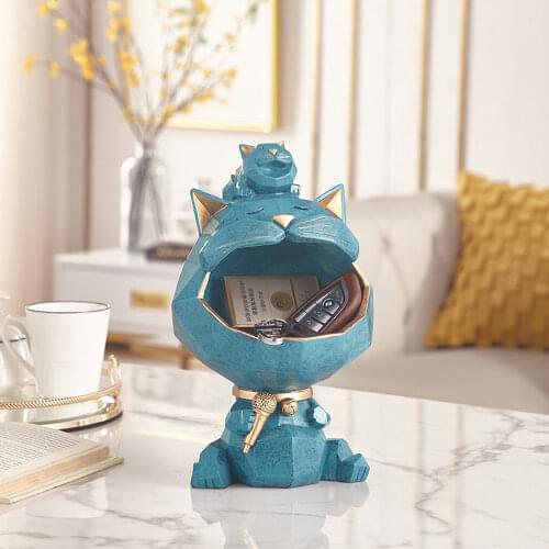 3D Cat Statue Sculpture Home Decoration Accessories Fashion Storage Box Figurine Home Decor Ornament Wedding Party Decorations