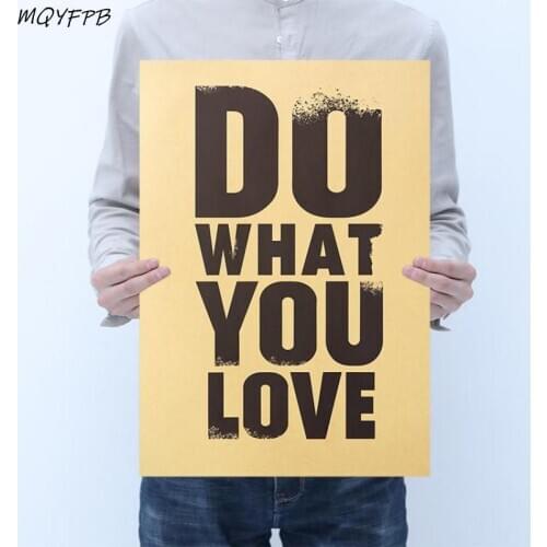 Words Letter Do what you love Kraft Paper Posters Wall Stickers Home Decoration Paintings Household Goods