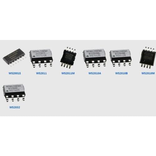 LED Driver IC WS2818B Single-line 256 Gray-level 3-channel Constant Current LED Driver IC working under DC12V for 5050SMD