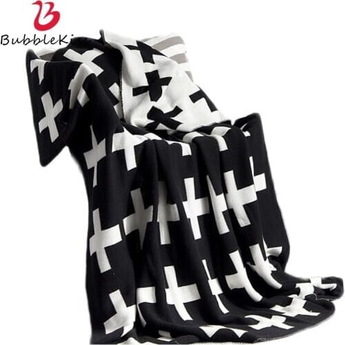 Bubble Kiss Nordic Knitted Throw Blanket On The Bed Black Blue Home Sofa Textile Fashion Cape Blanket Travel Portable Blankets