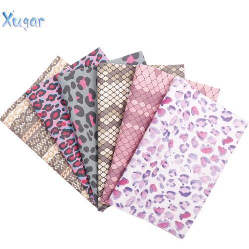 Xugar 22*30cm Snake Faux Synthetic Leather Fabric Leopard Fabric DIY Materials For Home Textile Decorative Handbag Garments