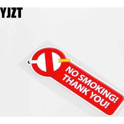 YJZT 15CM*5.2CM Funny No Smoking Thank You Car Styling Car Window Sticker Decal PVC 13-0160