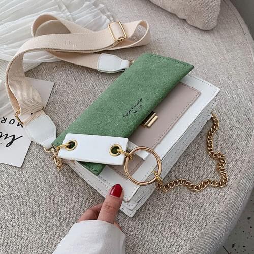 Small Flap Bag Female 2021 New Messenger Bag Contrast Color Women Fashion Single Shoulder Bag