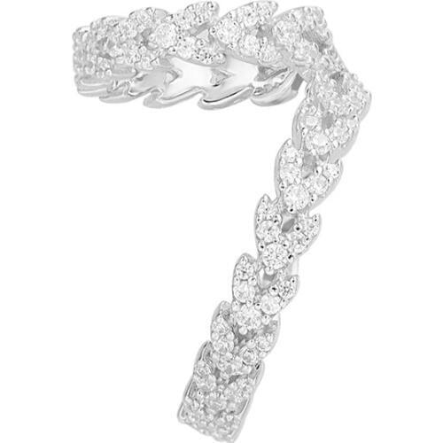 SLJELY 925 Sterling Silver Single Heart Ears of Wheat Ear Cuff Fashion Couture Zircon Clip Earring Women Luxury Brand Jewelry