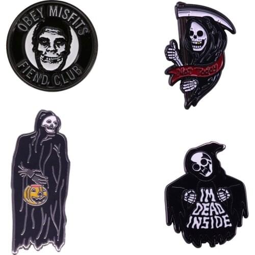 Evil demon Lapel pin Cool Grim Reaper Fiend badge Halloween horror present
