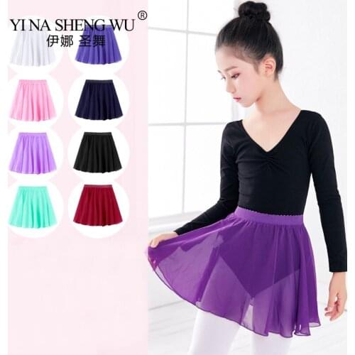 1pc Ballet Dance Skirt Professional Dance Chiffon Lacing Skirt For Children Adult Elastic Ballet Dancing Practice Skirt 21Colors