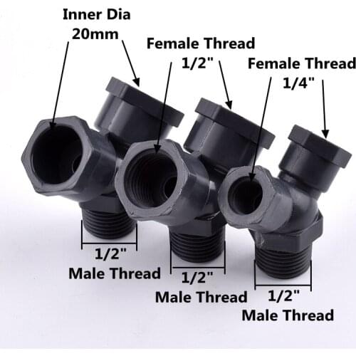 1pc 1/2''-20mm/1/2''-1/4''/1/2''-1/2''UPVC Y-type Tee Connector Garden Irrigation Accessories Fish Tank Aquarium PVC Joint