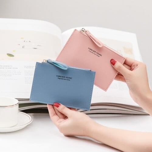 1 PCS PU soft leather mini female card holder cute credit card holder zipper coin purse male and female business card holder