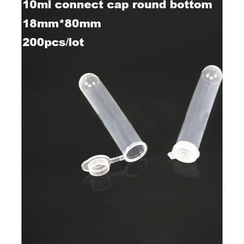 200pcs/lot 10ml Plastic centrifuge tube no scale Test Tubing Vial Clear PP Container Laboratory Sample Specimen Supplies