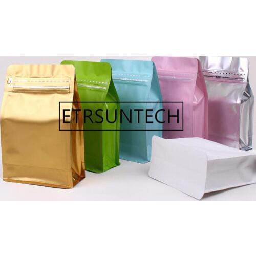 300pcs half pound volume Lamination aluminum foil packaging bag coffee powder bag eight side seal zipper bag