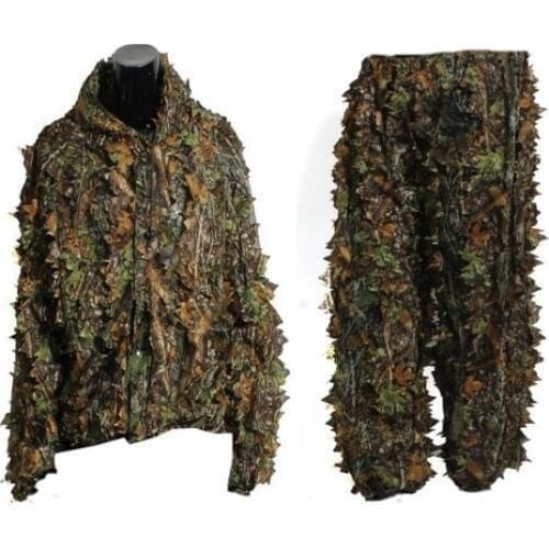 3D Leaf Adults Ghillie Suit Woodland Camo/Camouflage Hunting Deer Stalking in