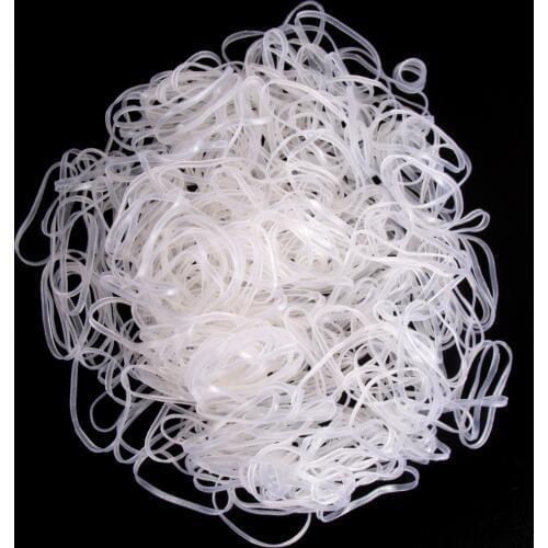 500pcs Hair Tie Band Ponytail Holder Elastic Rubber Clear White Women DIY Hair Styling Tools Accessory Circle Ponytail Headwear