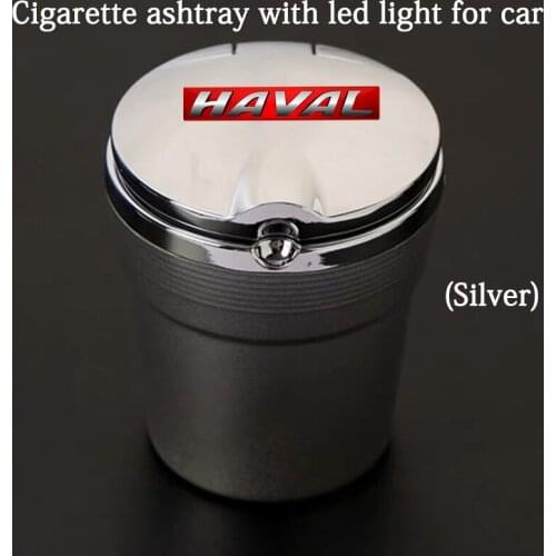 For haval f7 h6 f7x h2 h3 h5 h7 h8 h9 m4 Car accessories Car Ashtray With Blue LED Light Metal Liner Car LOGO styling Accessorie