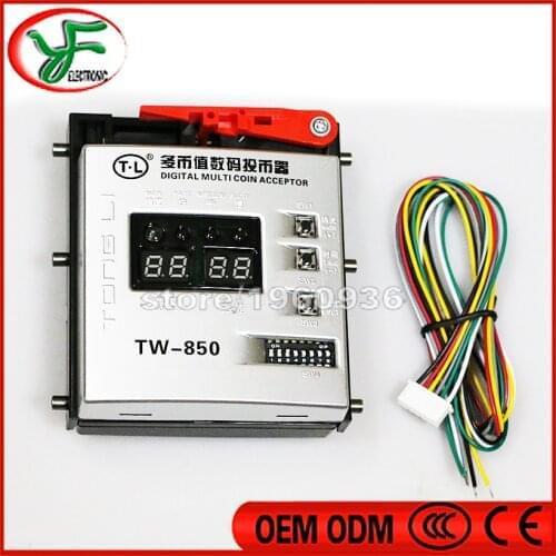 Free shipping TW-850 Multi coin acceptor,coin device,coin selector,coin acceptor for Arcade game machine parts