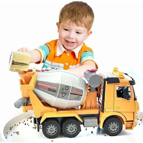 Large Size Simulation Cement Truck Mixer Toy Vehicle Model Inertia Concrete Engineering Tanker Dump Truck Childrens Boy Gift