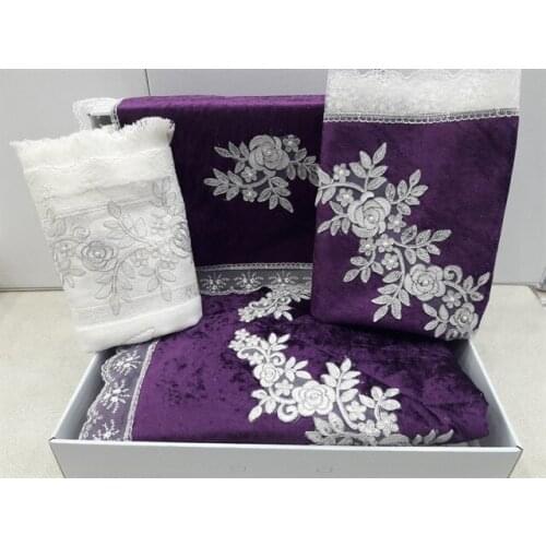 French Filet Lace Velvet Prayer Team Bundle Set Damson