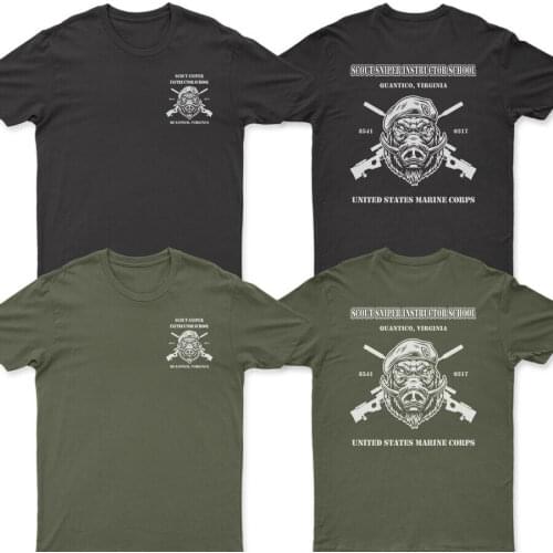 Scout Sniper Instructor Quantico Marine Corps HOG T-Shirt. Summer Cotton O-Neck Short Sleeve Mens T Shirt New S-3XL